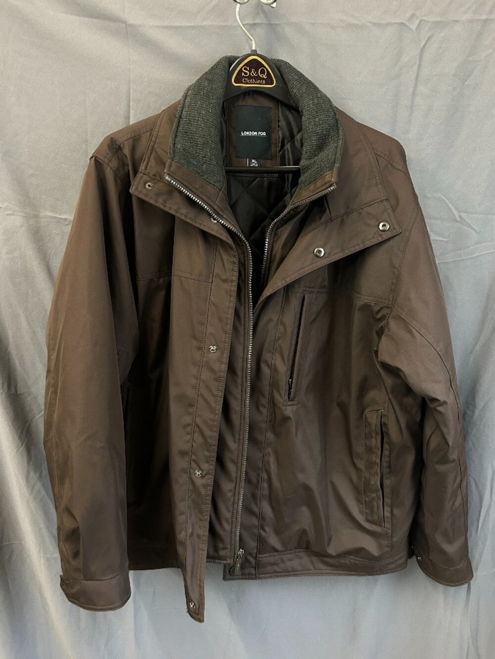 London Fog Men's Coat Size XL Brown‎ Bomber Style